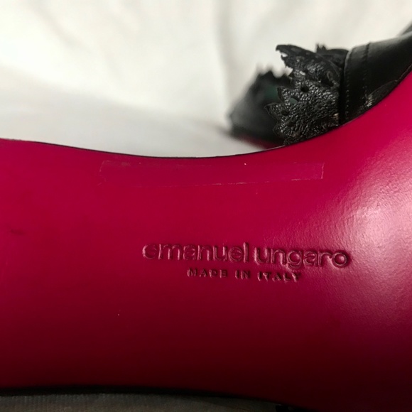 Emanuel Ungaro Black Kitten Heel Mule Sandal - Picture 8 of 8